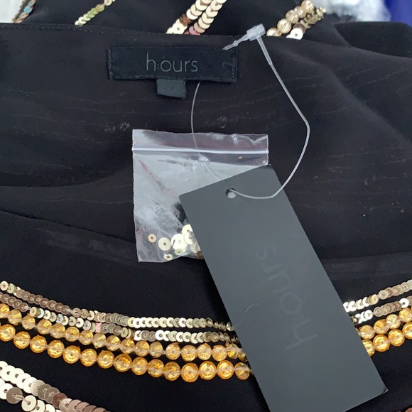 REVOLVE H:ours One shoulder Black Gold Dress - Picture 3 of 6